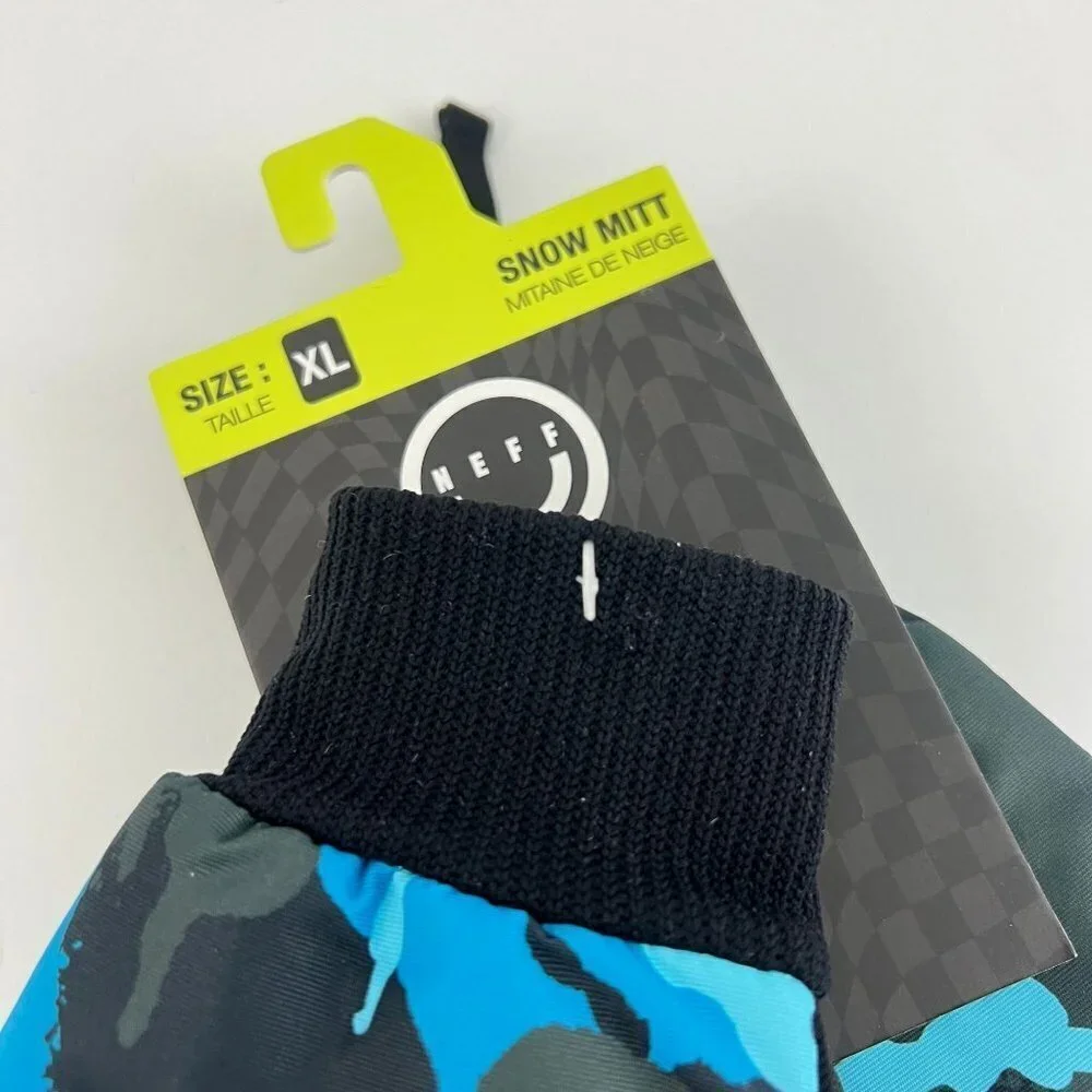 Neff Women's Snow Mitt Mitten Snowboarding Blue‎ Camo Size XL
